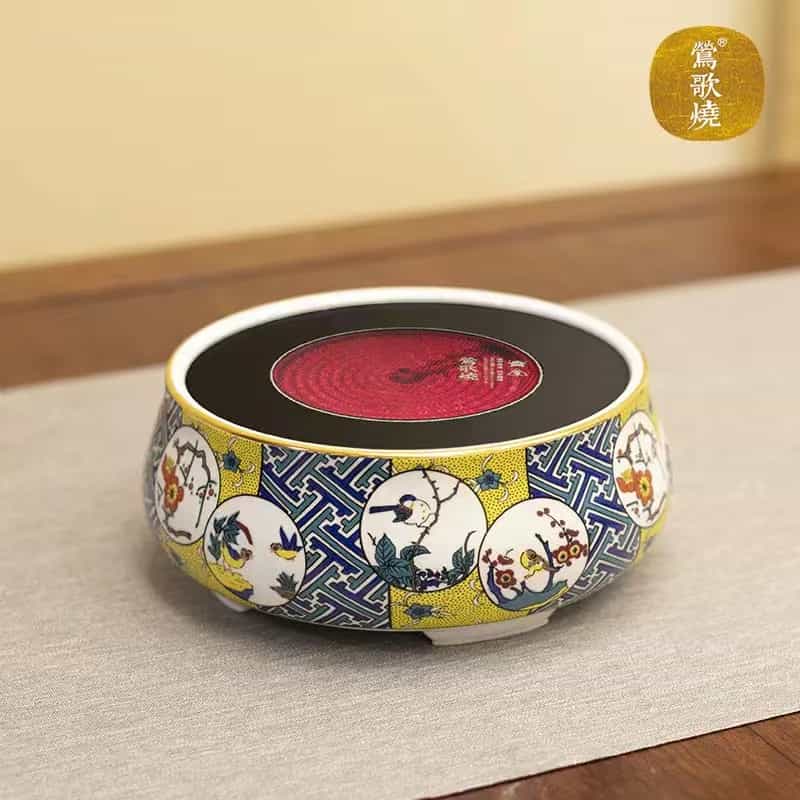 莺歌烧.九谷矮款电陶炉