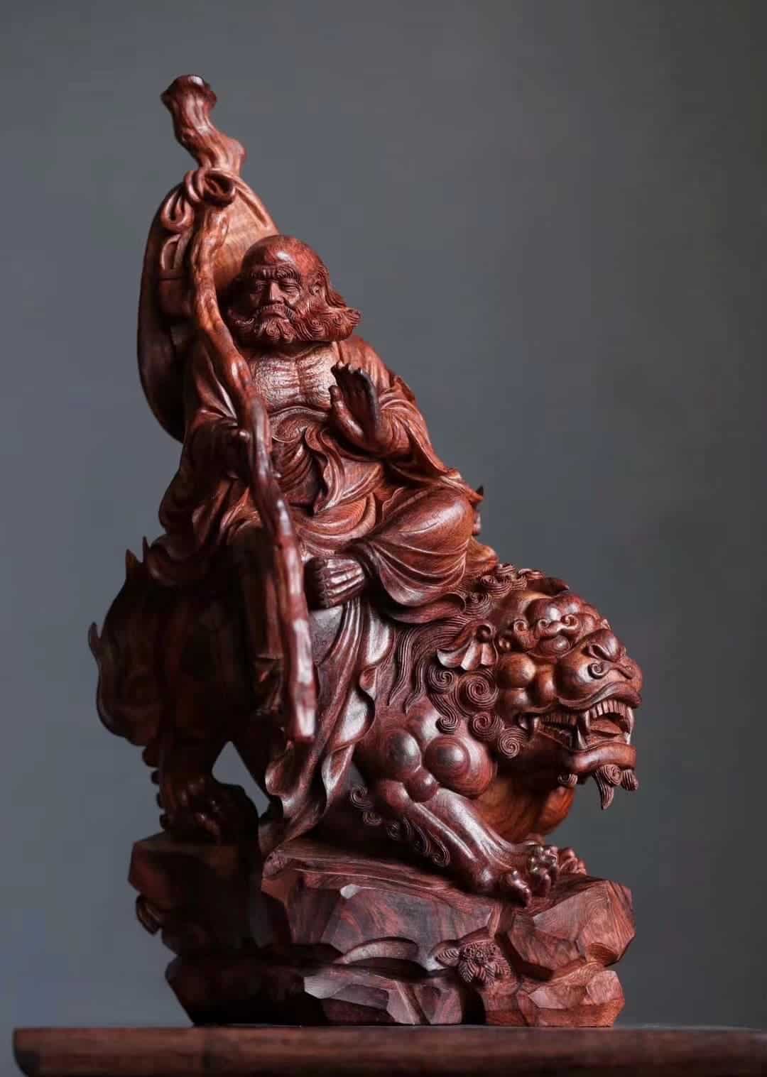 印度小叶紫檀檀香紫檀佛像瑞兽