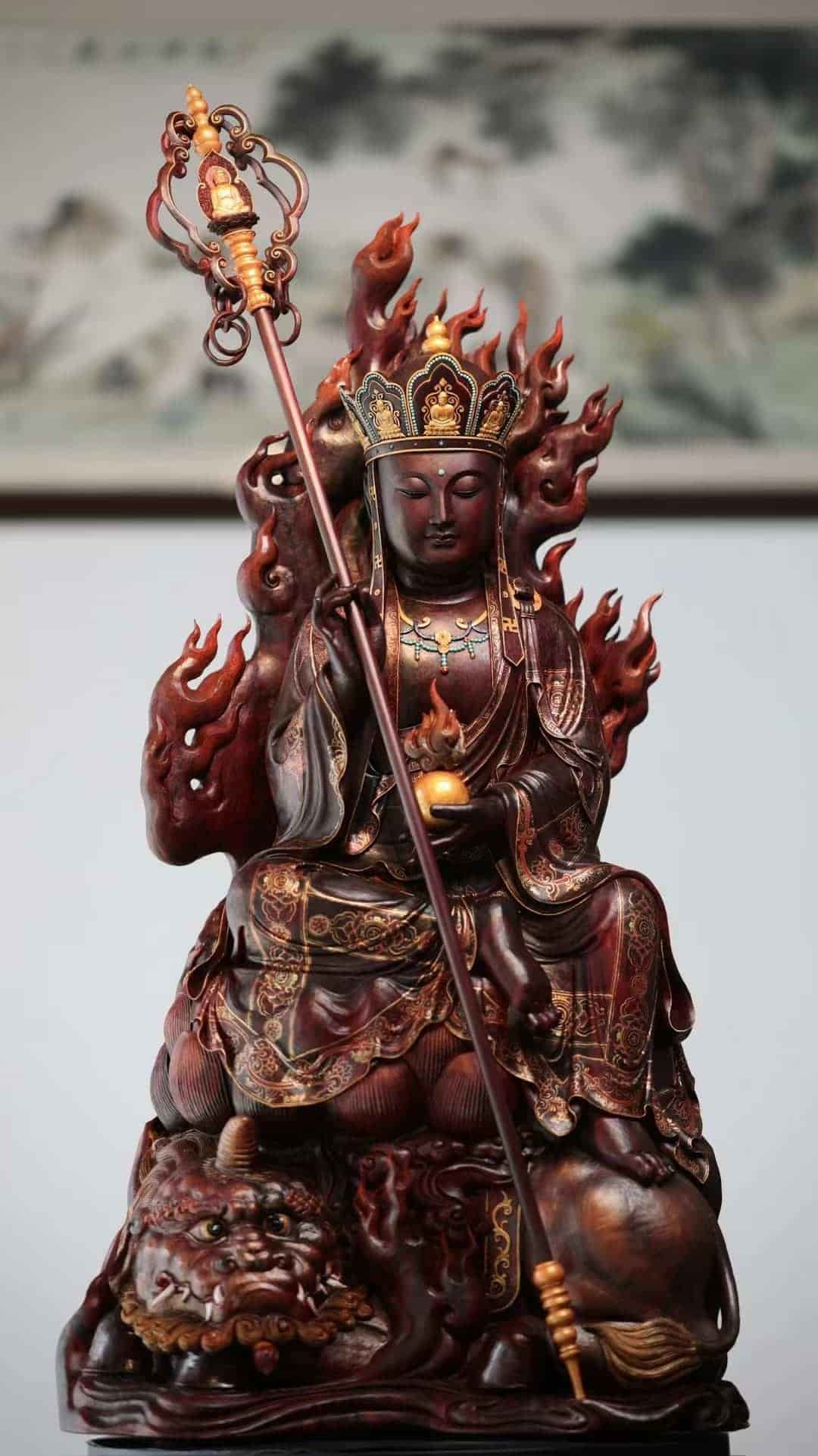 印度小叶紫檀地藏王菩萨像