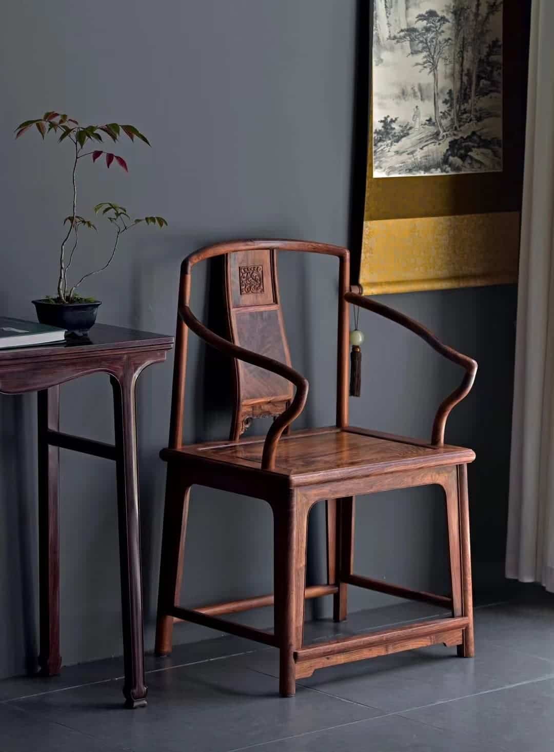 海南黄花梨降香黄檀主人椅