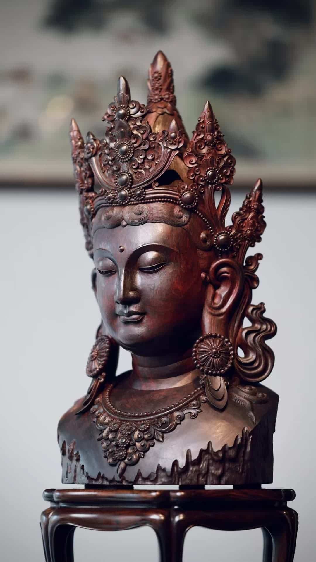 印度小叶紫檀大佛头